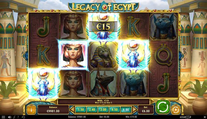 Combo gewann Legacy of Egypt Slot