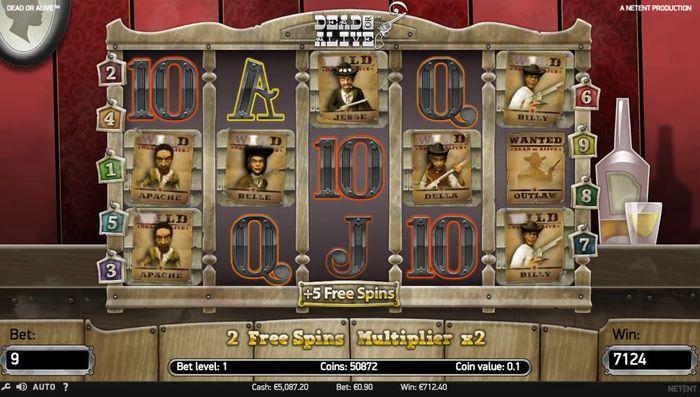 Dead or Alive Slot: 5 weitere Freispiele